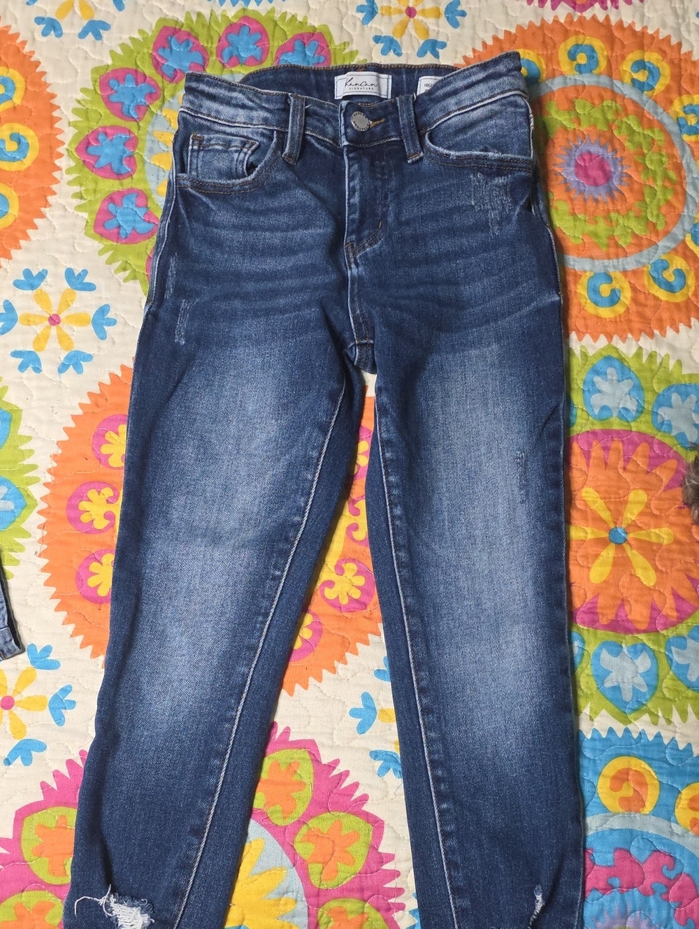 Kids Stretch Dark Blue Skinny Jeans